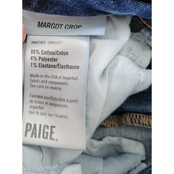 Paige Women's Marot Crop Jeans size 26 Distressed High Waisted #P2 - Picture 6 of 6